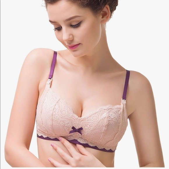 NWT Lolofly Maternity Soft All Over Lace Nursing Bra Size 34D - Picture 15 of 15